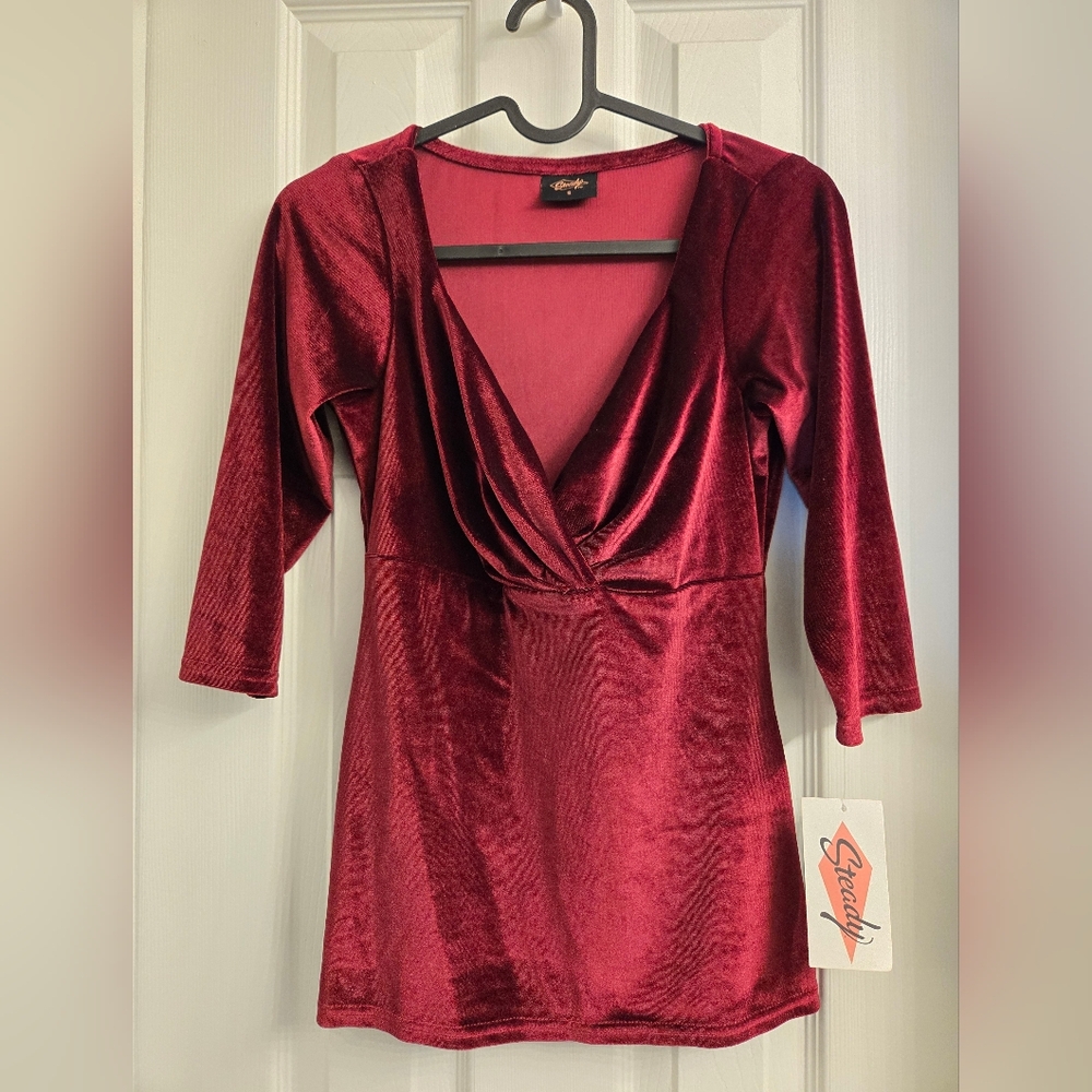 Steady Burgandy Velvet Top